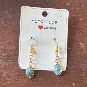 Handcrafted Turquoise Teardrop Earrings